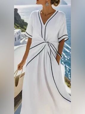 Comfort Fit easy-breezy white midi dress